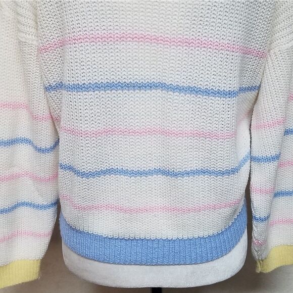 VINTAGE 70s Arielle Metallic Stripe Crop Sweater - Picture 9 of 11